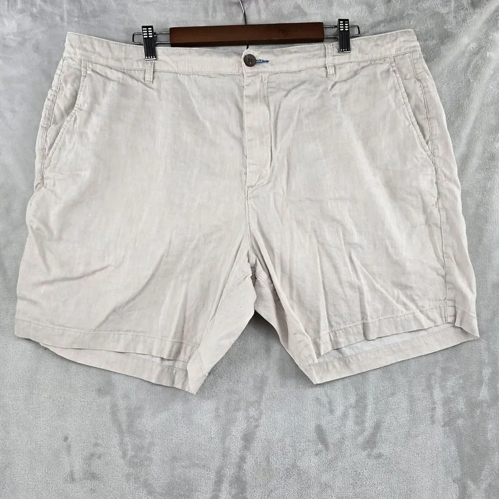 Faherty Tradewinds Shorts Mens‎ Size 40 Mauve Linen Blend Beach Travel